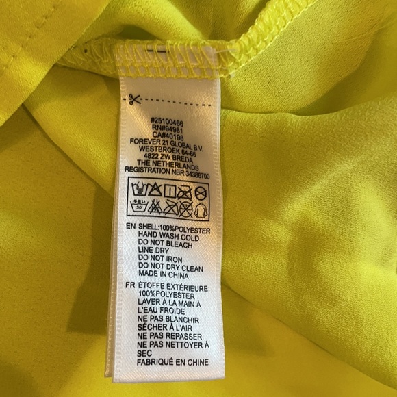 Forever 21 Neon Yellow Blouse - Picture 4 of 4